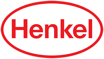 Round white and red Henkel logo