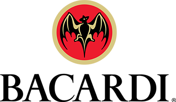 A black red and yellow Bacardi logo